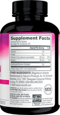 Neocell Collagen + C Super Type 1 & 3 6 000 mg Tablets - 120 Count - Image 4