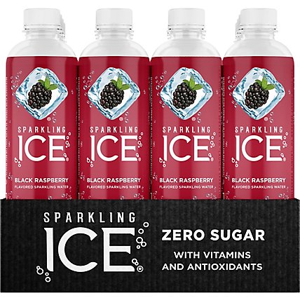 Sparkling Ice Black Raspberry Sparkling Water 12-17 fl. oz. Bottles - Image 3
