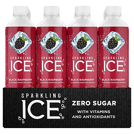 Sparkling Ice Black Raspberry Sparkling Water 12-17 fl. oz. Bottles - Image 4