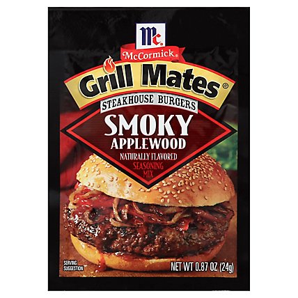 McCormick Grill Mates Seasoning Mix Steakhouse Burgers Smoky Applewood - 0.87 Oz - Image 1