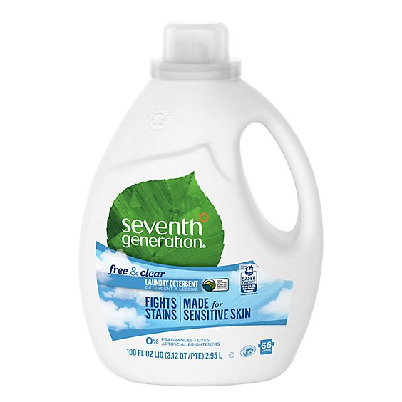 Seventh Generation Laundry Detergent Liquid Free & Clear - 100 Fl. Oz.