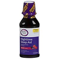 Signature Care Nighttime Sleep Aid Diphenhydramine HCl 50mg Berry - 12 Fl. Oz. - Image 3