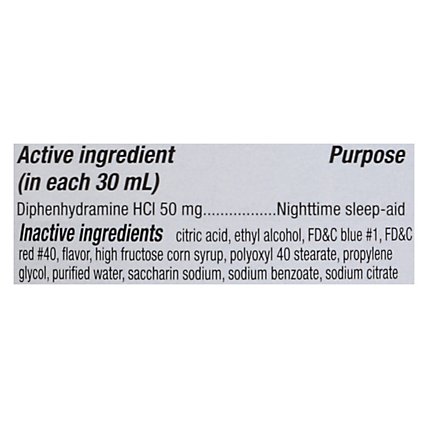 Signature Care Nighttime Sleep Aid Diphenhydramine HCl 50mg Berry - 12 Fl. Oz. - Image 4
