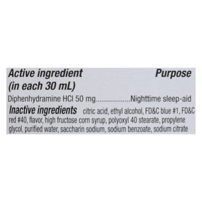 Signature Select/Care Nighttime Sleep Aid Diphenhydramine HCl 50mg Berry - 12 Fl. Oz. - Image 4