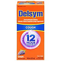 Delsym Cough Suppressant Cough Relief 12 Hour Grape Flavored - 5 Fl. Oz. - Image 2