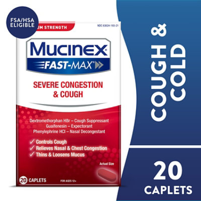 Mucinex Fast-Max Severe Congestion and Cold Medicine Maximum Strength Caplets - 20 Count - Image 1