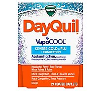 Vicks DayQuil Severe Plus VapoCool Caplets Cold & Flu Relief Non Drowsy - 24 Count