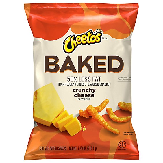 CHEETOS Snacks Cheese Flavored Crunchy Baked Less Fat - 7.62 Oz