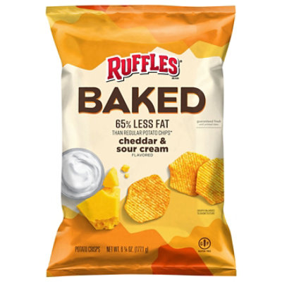 Ruffles Potato Crisps Oven Baked Cheddar & Sour Cream Flavored - 6.25 Oz - Image 3