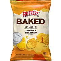 Ruffles Potato Crisps Oven Baked Cheddar & Sour Cream Flavored - 6.25 Oz - Image 2