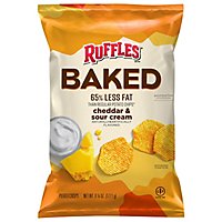 Ruffles Potato Crisps Oven Baked Cheddar & Sour Cream Flavored - 6.25 Oz - Image 1