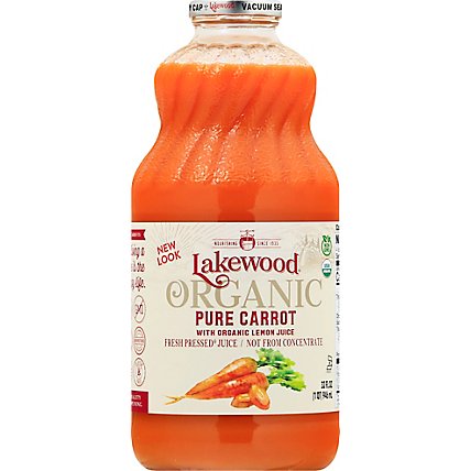 Lakewood Organic Fresh Pressed Juice Pure Carrot with Organic Lemon Juice - 32 Fl. Oz. - Image 2