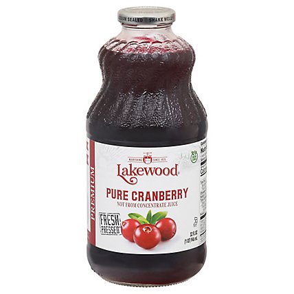 Lakewood Juice Pressed GMO Free Pure Cranberry - 32 Fl. Oz. - Image 1