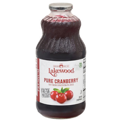 Lakewood Juice Pressed GMO Free Pure Cranberry - 32 Fl. Oz.