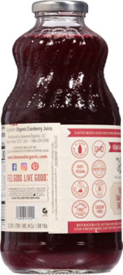 Lakewood Organic Pressed GMO Free Juice Pure Cranberry - 32 Fl. Oz. - Image 6