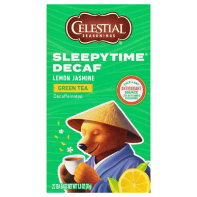 Celestial Seasonings Sleepytime Green Tea Bags Decaf Lemon Jasmine 20 Count - 1.1 Oz