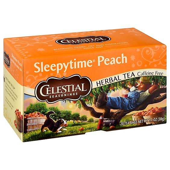 Celestial Seasonings Sleepytime Herbal Tea Bags Caffeine Free Peach 20 Count - 1 Oz