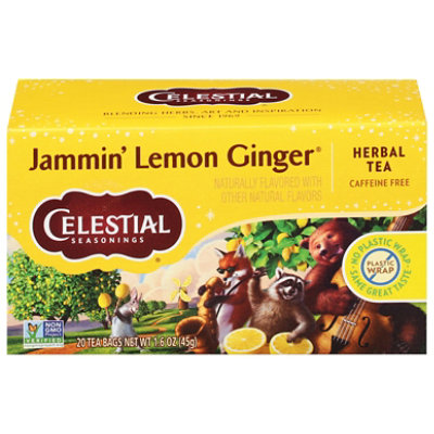 Celestial Seasonings Herbal Tea Bags Caffeine Free Jammin Lemon Ginger 20 Count - 1.6 Oz - Image 3