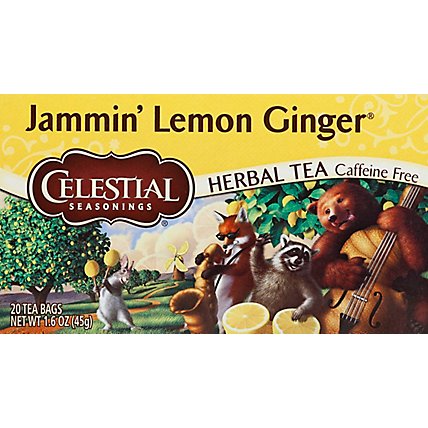 Celestial Seasonings Herbal Tea Bags Caffeine Free Jammin Lemon Ginger 20 Count - 1.6 Oz - Image 2