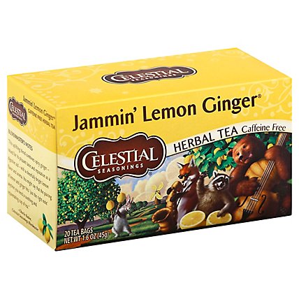 Celestial Seasonings Herbal Tea Bags Caffeine Free Jammin Lemon Ginger 20 Count - 1.6 Oz - Image 1