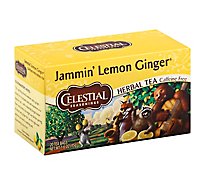 Celestial Seasonings Herbal Tea Bags Caffeine Free Jammin Lemon Ginger 20 Count - 1.6 Oz