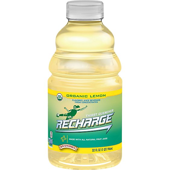 R.W. Knudsen Family Recharge Organic Lemon Juice Sports Beverage with Electrolytes - 32 Oz