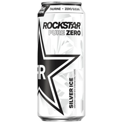 Rockstar Pure Zero Energy Drink Silver Ice - 16 Fl. Oz.