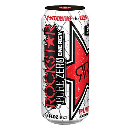 Rockstar Pure Zero Energy Drink Punched Zero Calorie - 16 Fl. Oz. - Image 3