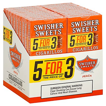 Swisher Sweets Cigarillos Peach 5for3 - Case - Image 1