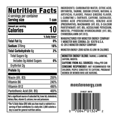 Monster Energy Zero Ultra - 4 - 16 Fl. Oz. - Image 4