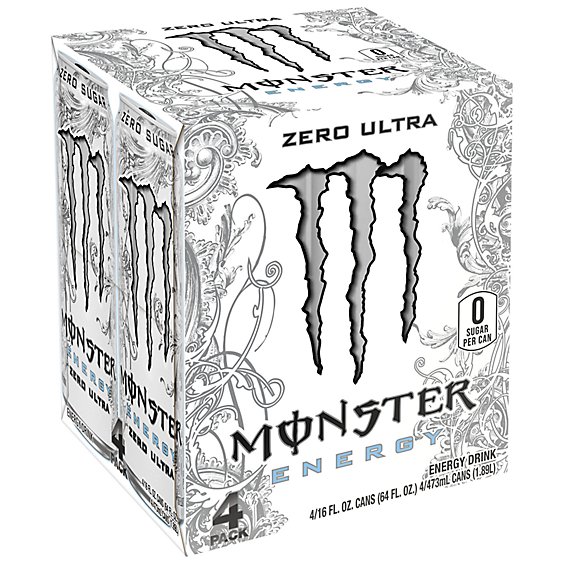 Monster Energy Zero Ultra Sugar Free Energy Drink - 4-16 Fl. Oz.