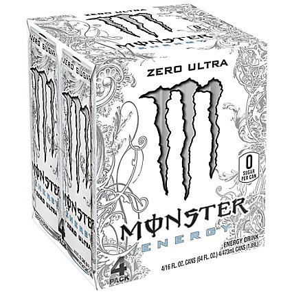 Monster Energy Zero Ultra Sugar Free Energy Drink - 4-16 Fl. Oz. - Image 1