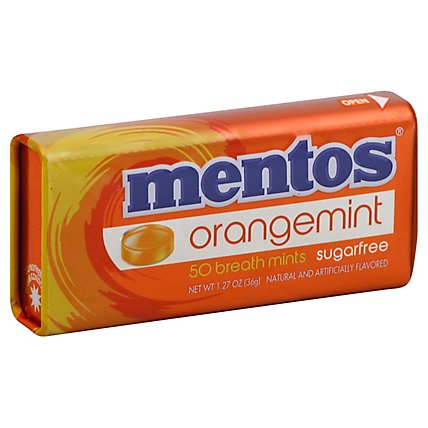 Mentos Breath Mints Sugar Free Orangemint - 1.27 Oz - Image 1