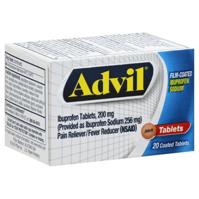 Advil Pain Reliever Fever Reducer Film Coated Tablet Ibuprofen Rapid Release Formula - 20 Count - Image 1