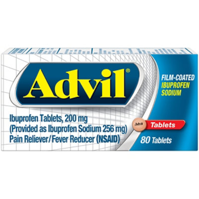 Advil Pain Reliever Fever Reducer Film Coated Tablet Ibuprofen Rapid Release Formula - 80 Count - Image 1