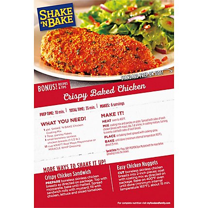 Shake 'N Bake Original Chicken Seasoned Coating Mix Packets 2 Count - 4.5 Oz - Image 9