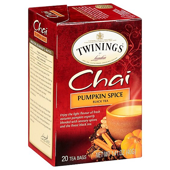 Twinings of London Black Tea Chai Pumpkin Spice - 20 Count