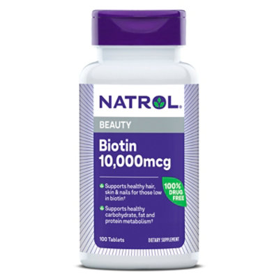 Natrol Maximum Strength Biotin 10000mg - 100 Count - Image 1