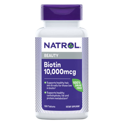 Natrol Maximum Strength Biotin 10000mg - 100 Count - Image 1