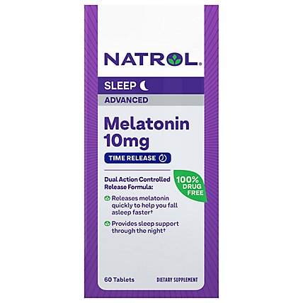 Natrol Sleep Support Advanced Melatonin Time Release Tablets With Vitamin B-6 10mg - 60 Count - Image 3