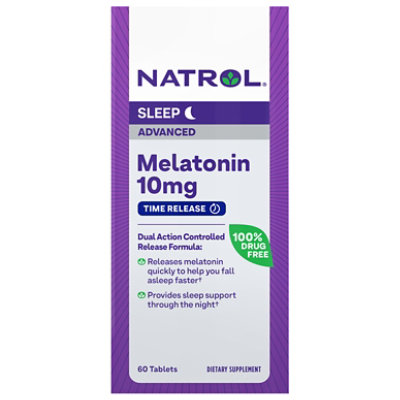 Natrol Sleep Support Advanced Melatonin Time Release Tablets With Vitamin B-6 10mg - 60 Count