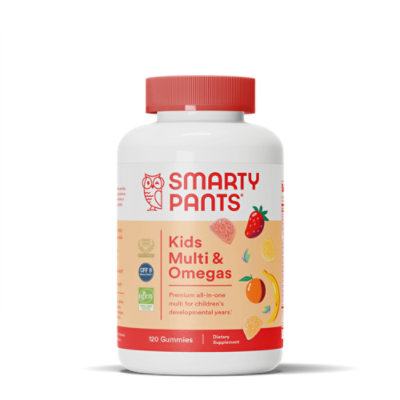SmartyPants Gummy Omega 3s For Kids Multivitamin D - 120 Count