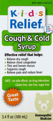 Homeolab Kids Relief Cough And Cold Fruit Syrup - 3.4 Fl. Oz. - Image 2