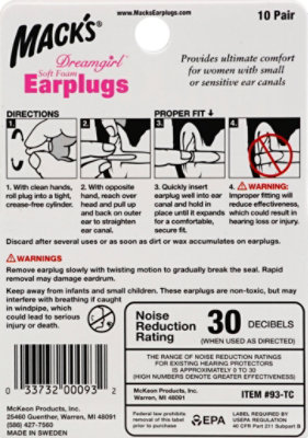 Macks Earplugs Dreamgirl Soft Foam - 10 Count - Image 3