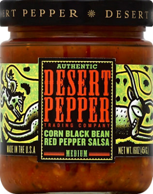 Desert Pepper Salsa Corn Black Bean Red Pepper Medium Jar - 16 Oz