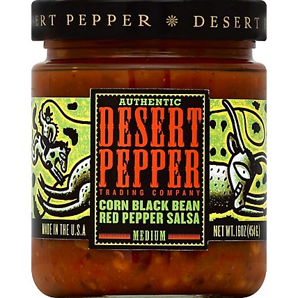 Desert Pepper Salsa Corn Black Bean Red Pepper Medium Jar - 16 Oz - Image 2