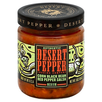 Desert Pepper Salsa Corn Black Bean Red Pepper Medium Jar - 16 Oz ...