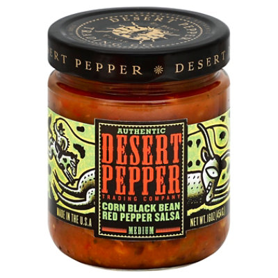 Desert Pepper Salsa Corn Black Bean Red Pepper Medium Jar - 16 Oz