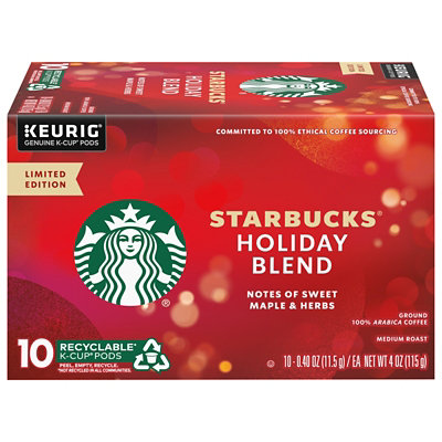 Starbucks Holiday Blend 100% Arabica Medium Roast K Cup Coffee Pods Box 10 Count - Each - Image 4