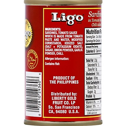 Ligo Sardines Hot Can - 5.5 Oz - Image 3